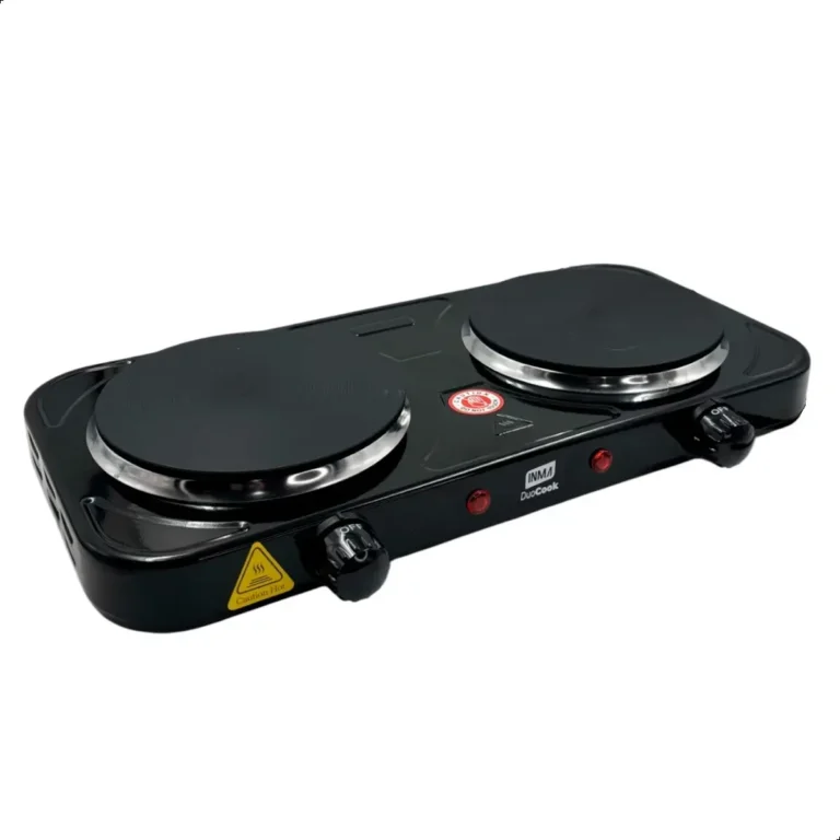 Fogão de Mesa Elétrico INMA de 2 Bocas para Camping e Viagem, em Inox